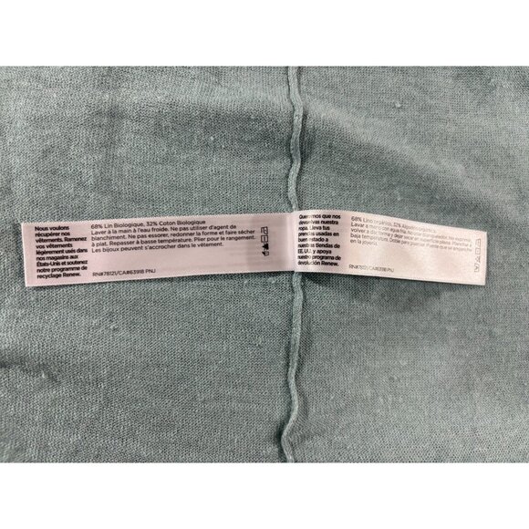 Eileen Fisher Long Cardigsn Organic Linen blend sz L color seafoam NWT mspr 268 - Picture 5 of 7